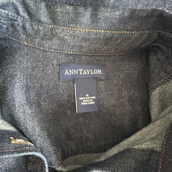 Ann Taylor Women's Denim Blue Shirt Dress, 4 - Picture 4 of 4